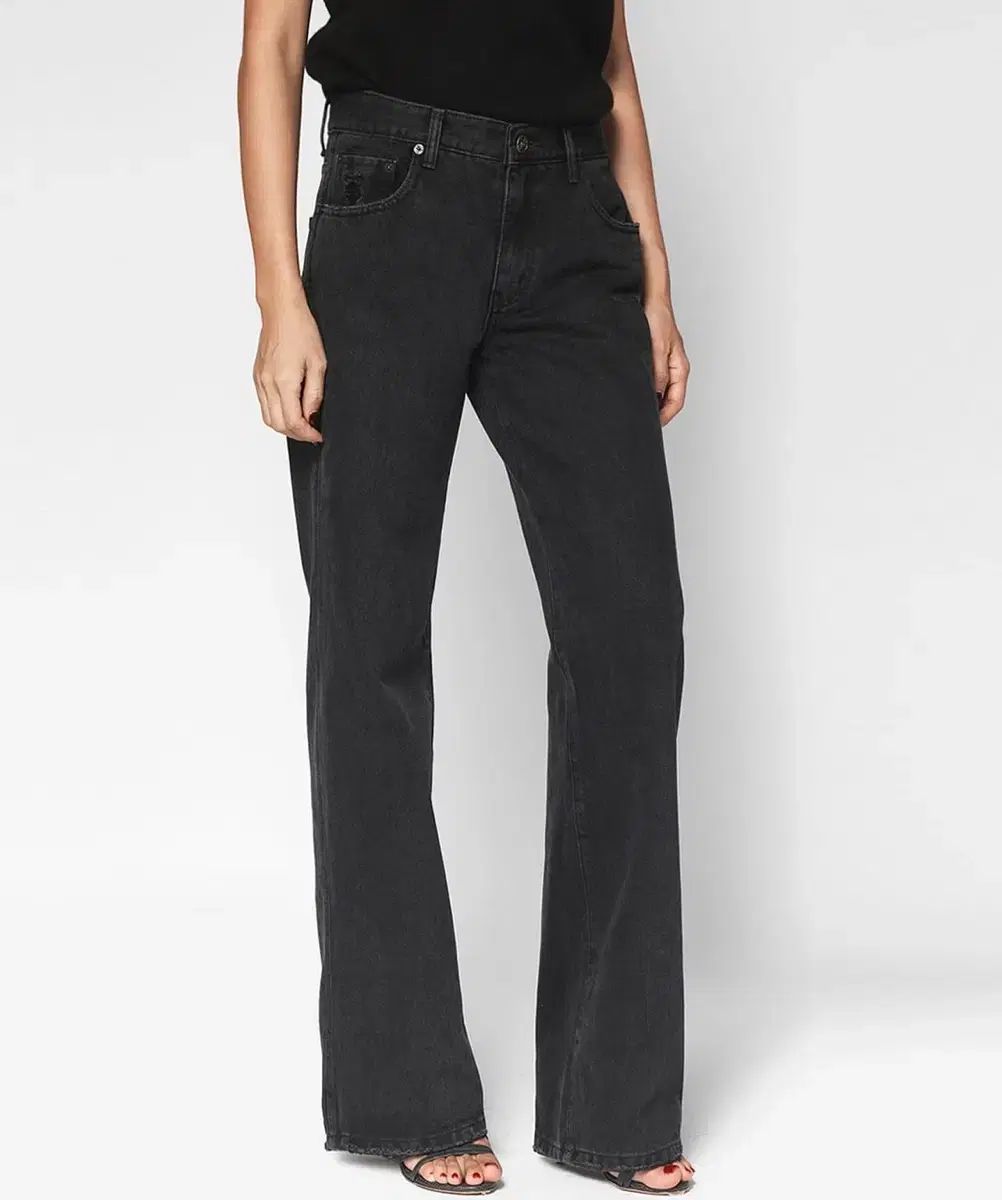 シックスアンドハーフ ブラック ローライズ ワイドストレート Lサイズ