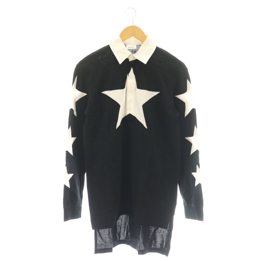 バーバリー BURBERRY スターシャツワンピース XS 黒 ブラック 白 ホワイト 星柄 CX OS