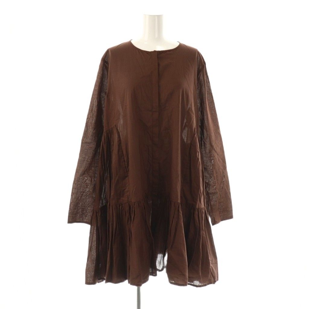 マーレット Merlette トゥモローランド別注 コットンフロントボタンティアードワンピース ブラウン ES OS