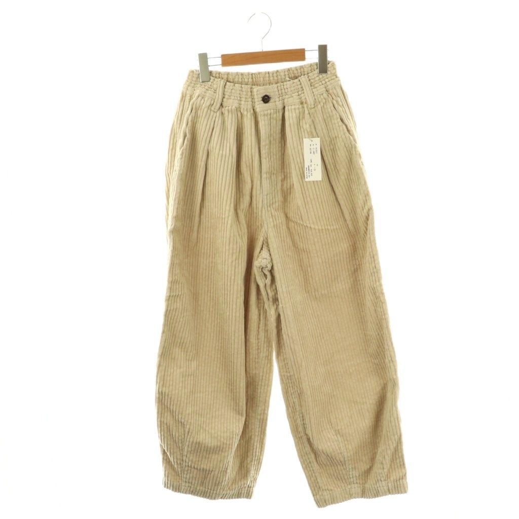 ハーベスティ 25 AW ビッグコーデュロイサーカスパンツ ワイド タック 2 ライトベージュ CX OS SH