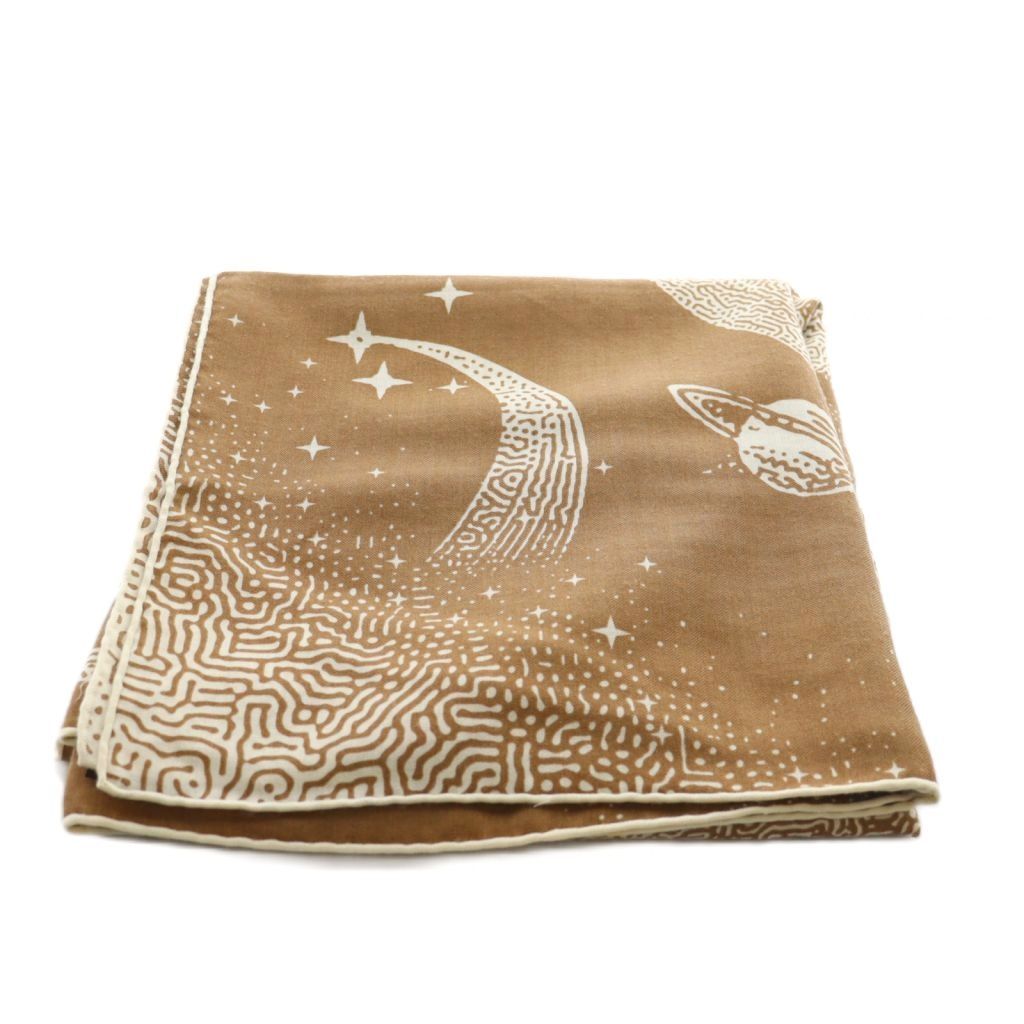 エルメス HERMES カレジェアン140 Clair de lune ストール ショール カシミヤ 茶 ブラウン ベージュ AQ OS OH