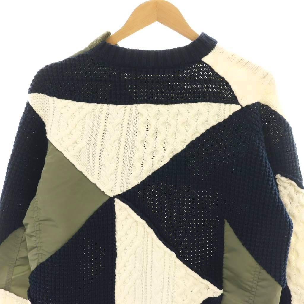 サカイ sacai Hank Willis Thomas パッチワークニット セーター プル