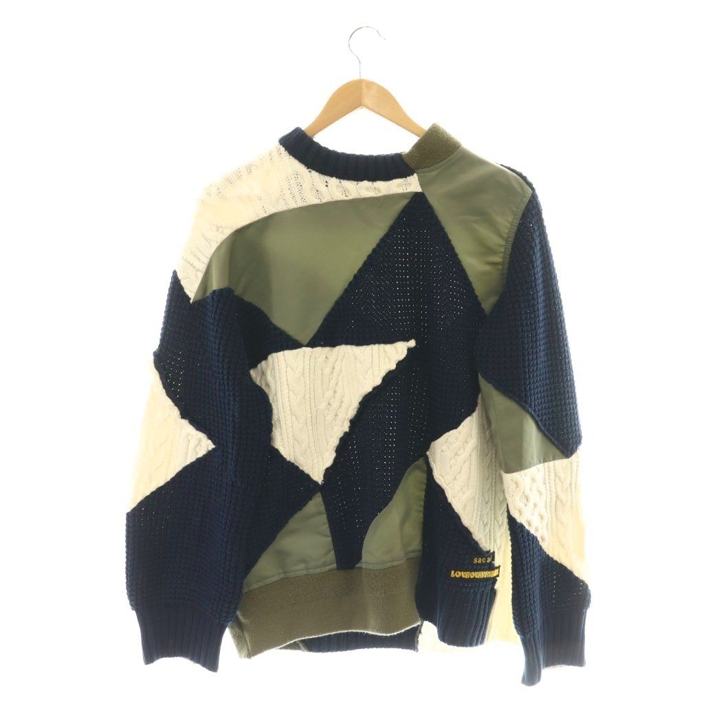 サカイ sacai Hank Willis Thomas パッチワークニット セーター プル