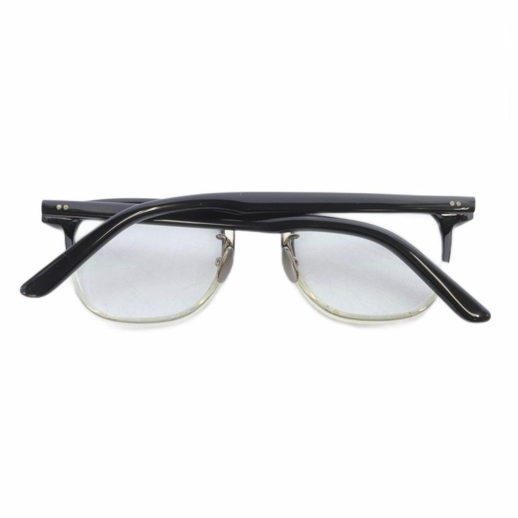 イエローズプラス YELLOWS PLUS half ウェリントン眼鏡 メガネ 度無し 48 22 黒 ブラック クリア