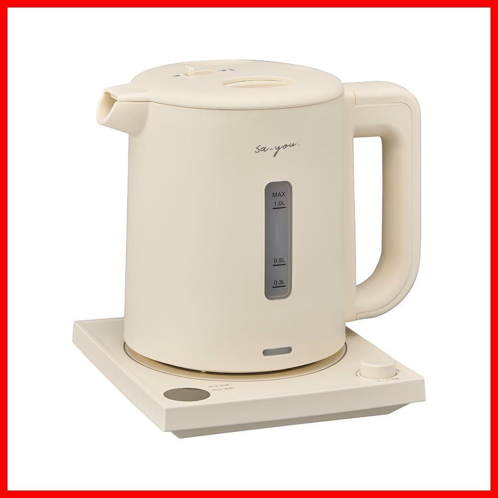 白湯専科 1.0 L 電気ケトル 転倒湯もれ防止 ダイヤル プッシュ式 ドウシシャ アイボリー 白湯ができる電気ケトル EKZ-102 MSI
