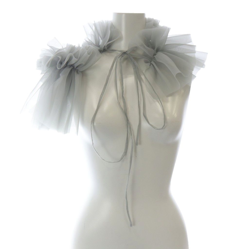 マージ MARGE tulle decorative collar チュール 襟 フリル 水色 ライトブルー