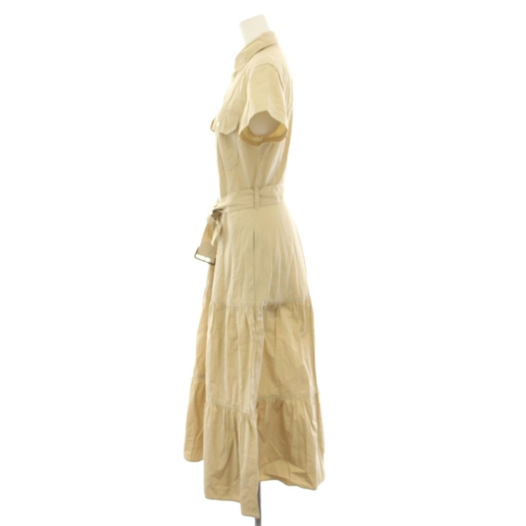 ポロ ラルフローレン POLO RALPH LAUREN シャツワンピース ロング 半袖 ベルト 4 ベージュ YT