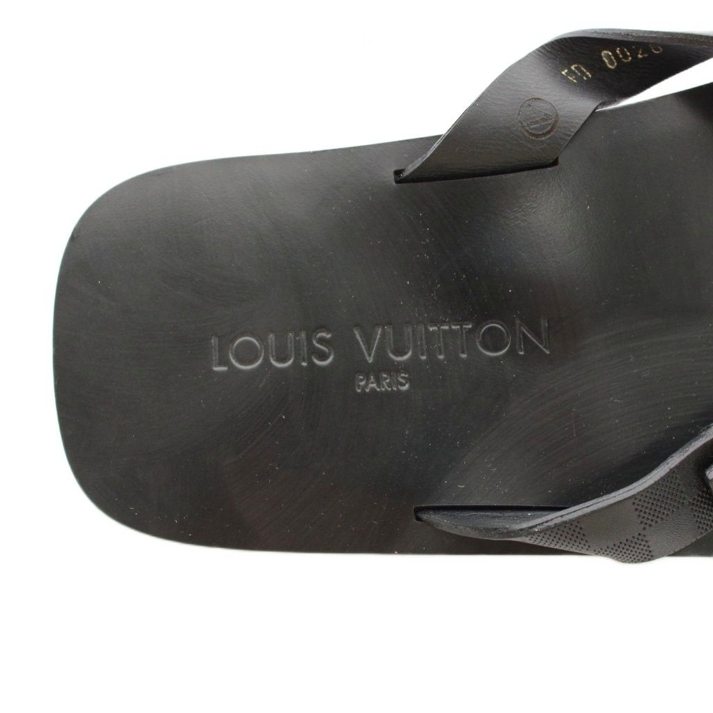 ルイヴィトン LOUIS VUITTON ビーチサンダル トング ダミエ レザー 7.5 ルイヴィトン LOUIS VUITTON ビーチサンダル トング ダミエ レザー 7.5