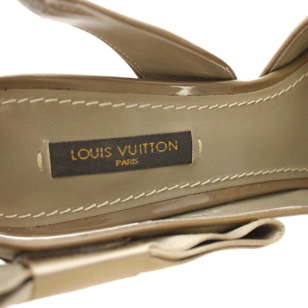 ルイヴィトン LOUIS VUITTON パンプス オープントゥ ピンヒール リボン