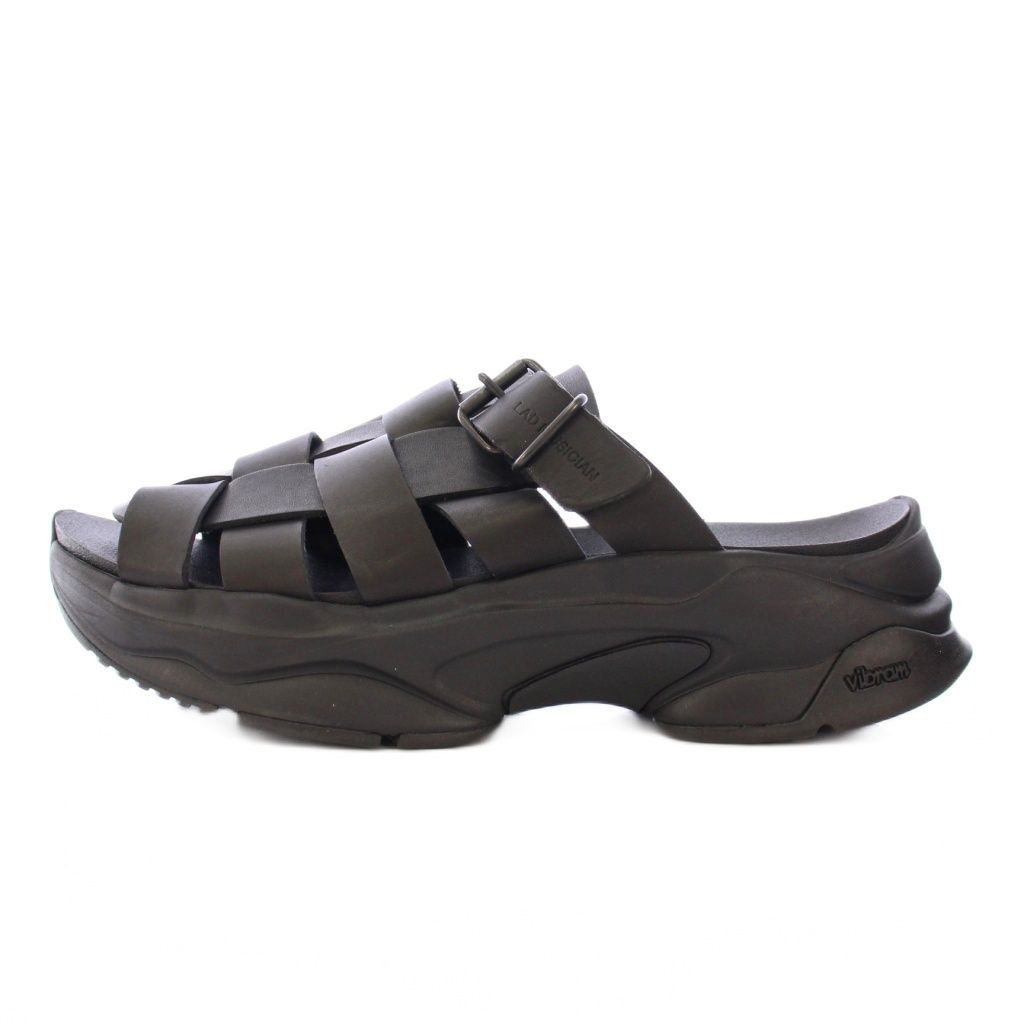 ラッドミュージシャン LAD GURKHA SANDAL グルカサンダル ラウンドトゥ 厚底 レザー ワン 46 黒 ブラック 2323-901 BB