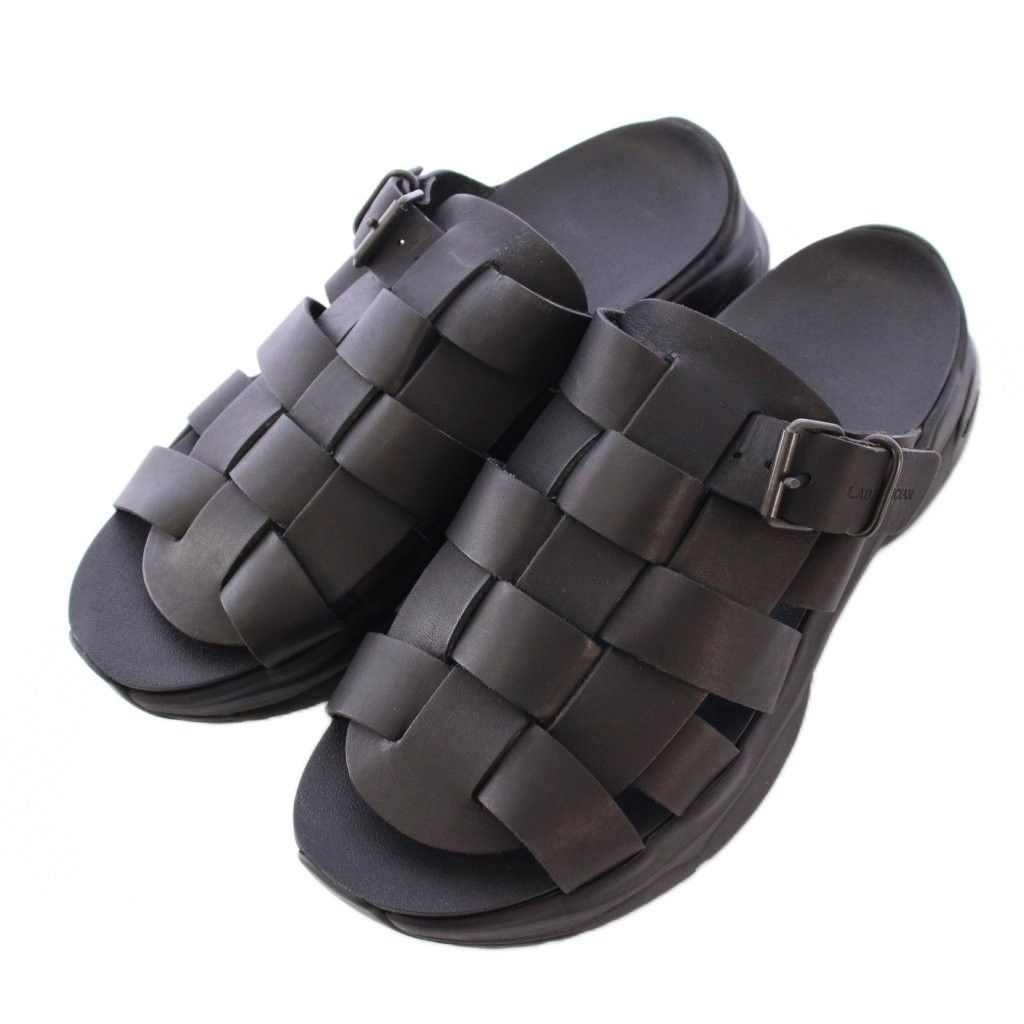 ラッドミュージシャン LAD GURKHA SANDAL グルカサンダル ラウンドトゥ 厚底 レザー ワン 46 黒 ブラック 2323-901 BB
