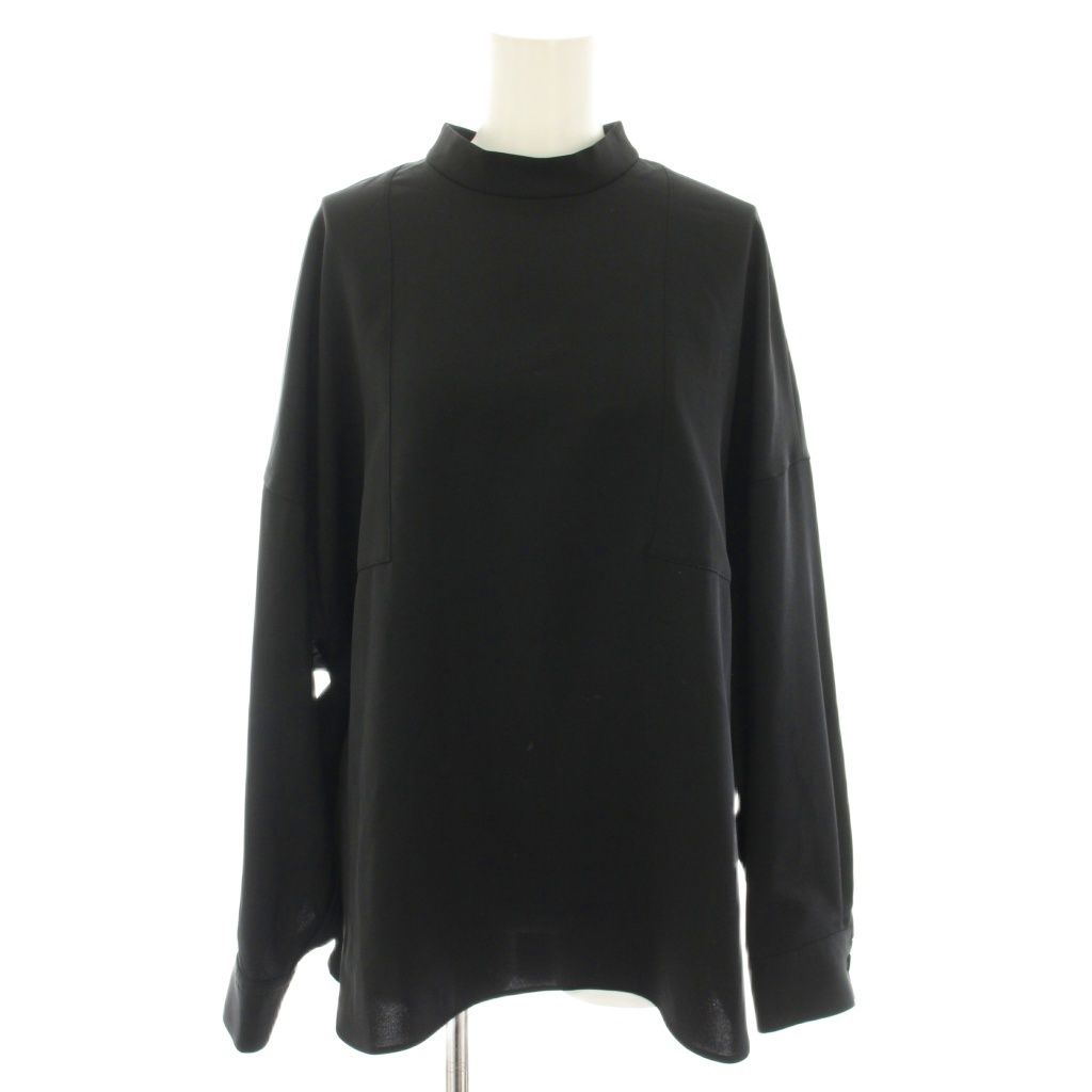 アドーア ADORE 23 AW ドライタッチジョーゼットブラウス カットソー ハイネック 長袖 38 黒 ブラック 531 4110106 YT