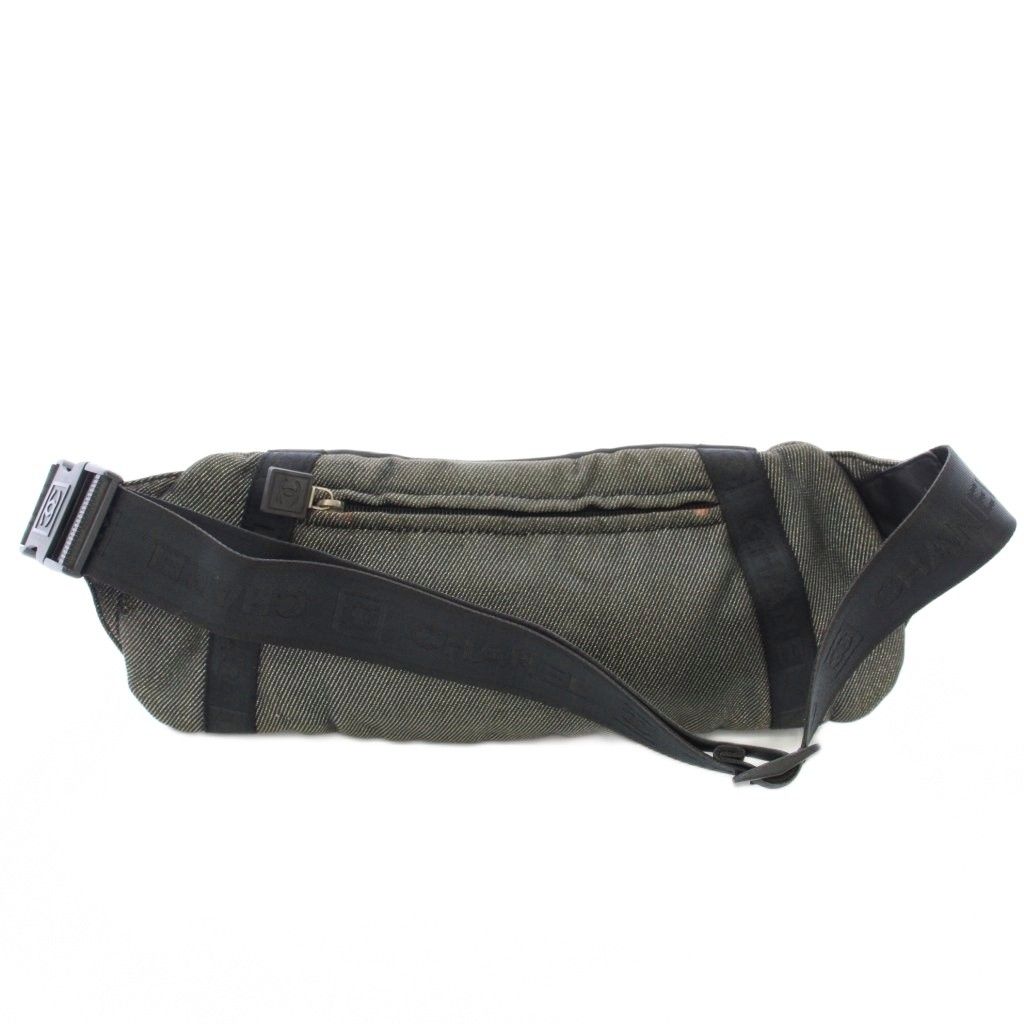 シャネル CHANEL SPORTS ウエストポーチ ボディバッグ 10番代 グレー TK OH