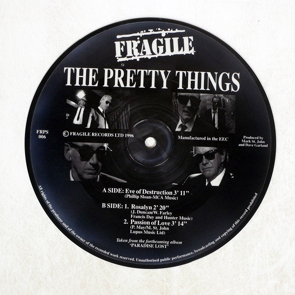 英 ピクチャー盤 UK盤 PRETTY THINGS/EVE OF DESTRUCTION/FRAGILE