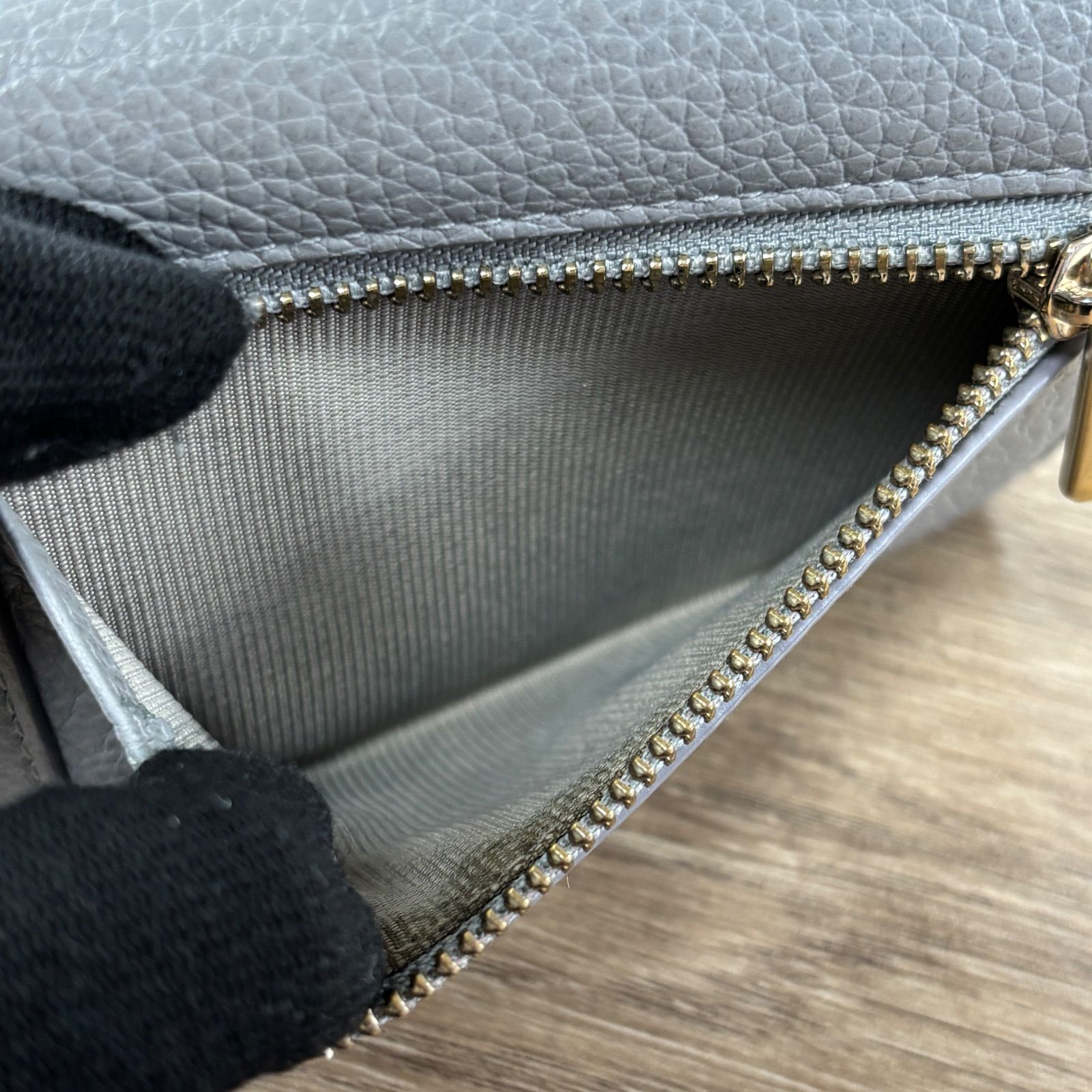 FURLA フルラ 三つ折り財布 コンパクトウォレット レザー グレー