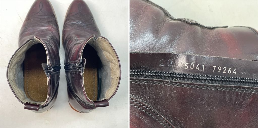  01 w 5894 〇 TEXAS VILLAGE テキサスヴィレッジ ウエスタンブーツ ショート 25 5 cm 箱無し 5041 赤茶 品 ウエスタンブーツ ブーツ 革靴