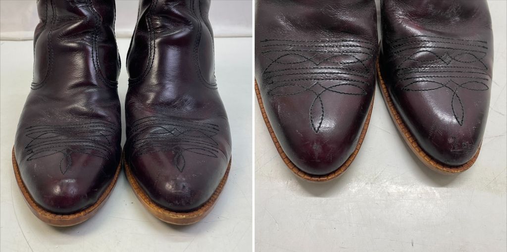 01 w-5894 〇 TEXAS VILLAGE テキサスヴィレッジ ウエスタンブーツ ショート 25.5 cm 箱無し 5041 赤茶 品