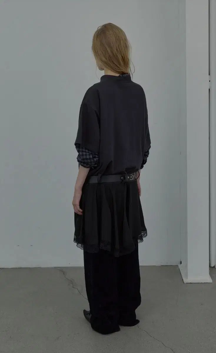 Lcdc ジャージ ONE PIECE チャコール LACE TRIM JERSEY DRESS