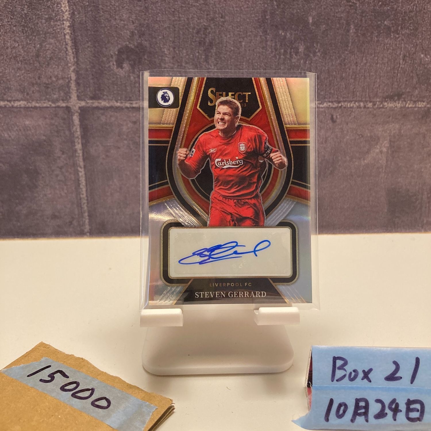 2025-23 Panini Select Premier League Steven Gerrard 直筆サインカード Liverpool FC Prizm カード