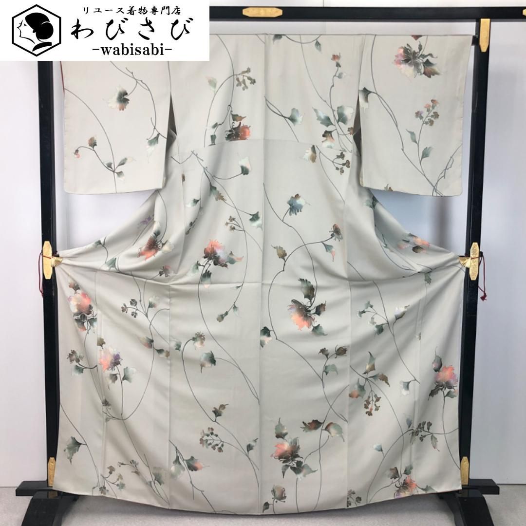 小紋 美しい花模様 薄利休鼠色 トールサイズ しつけ糸 K-5638 - メルカリ