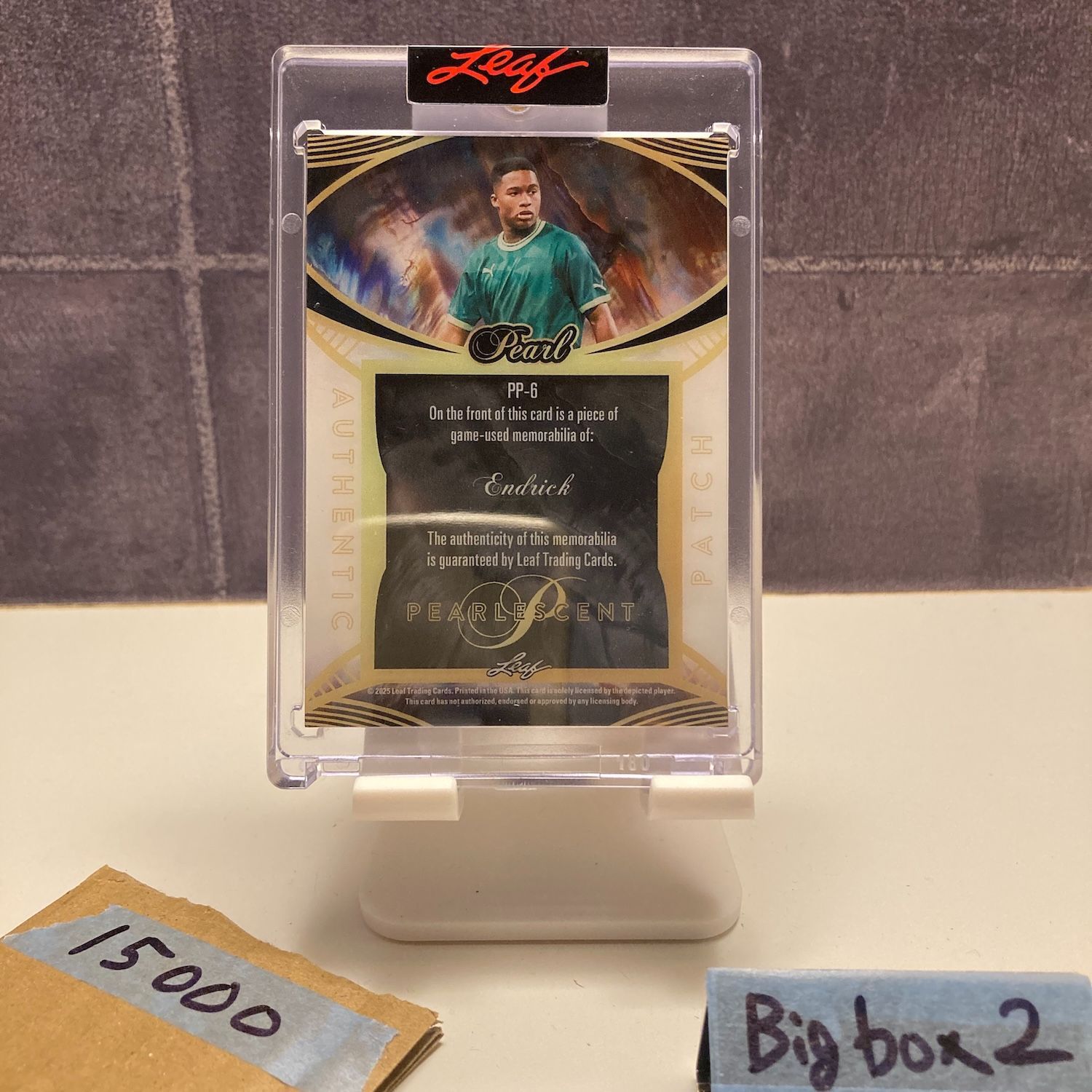 2025 Leaf Endrick 2 6 Brazil National Team Pearlescent パッチ カード