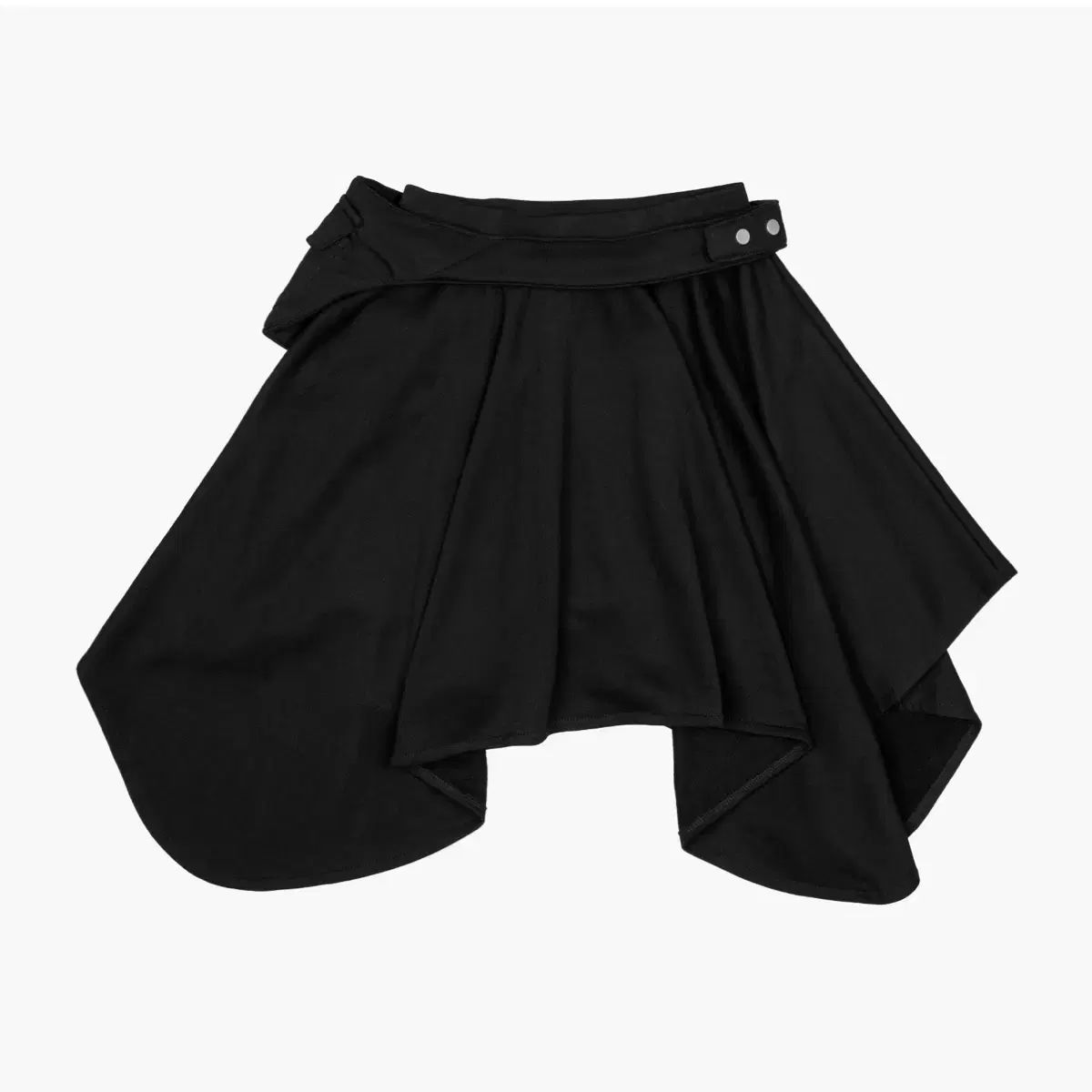 ラフネック ベルト ポケット ドレープ スカート ブラック S