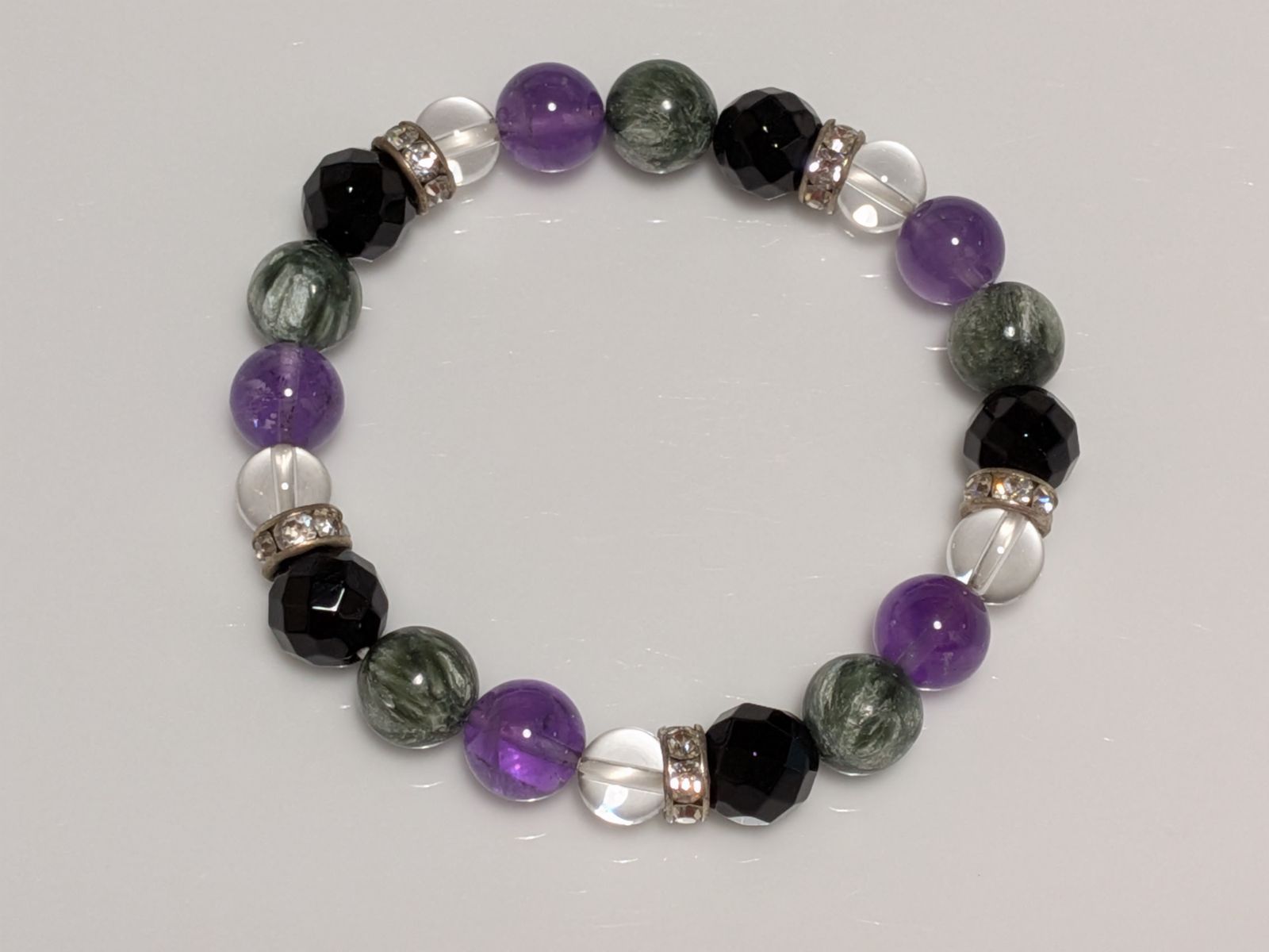 パワーストーン 天然石 ブレスレット セラフィナイト他 16 cm No.162