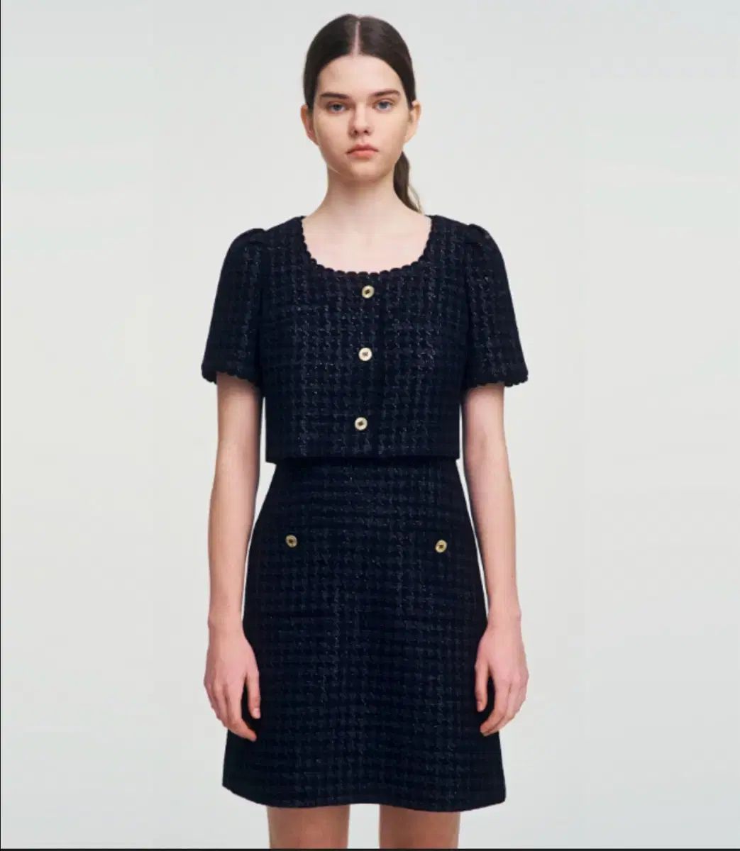 サンドロ CHECK TWEED ミニONE PIECE
