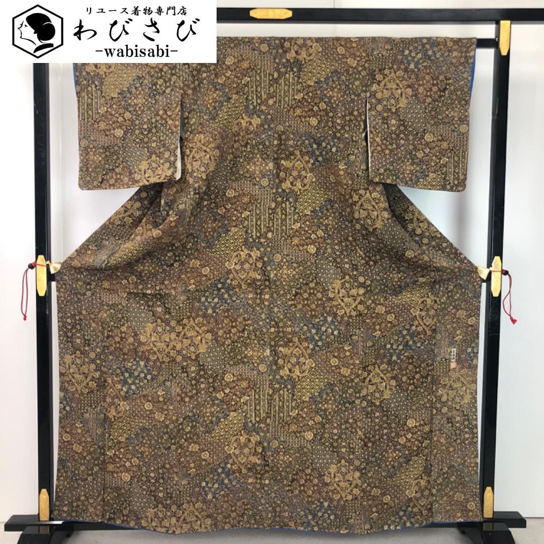 小紋 二代目更甚 美しい更紗模様 縮緬 K 5637