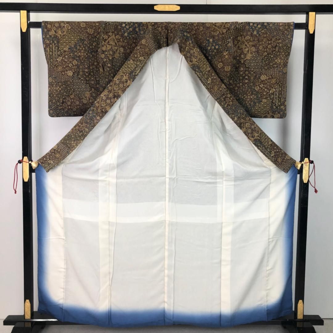 小紋 二代目更甚 美しい更紗模様 縮緬 K-5637