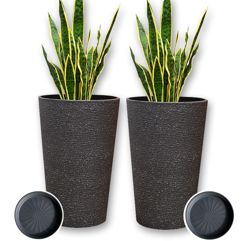 新品 Floralies プランター 大型 おしゃれ 受け皿付き 2個セット