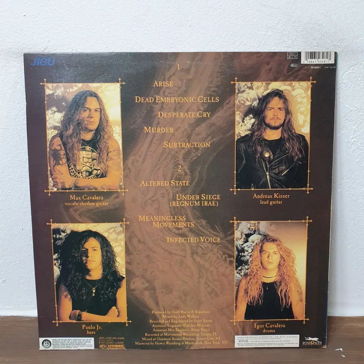 セパルチュラ Sepultura Arise LP 1991 地区記録