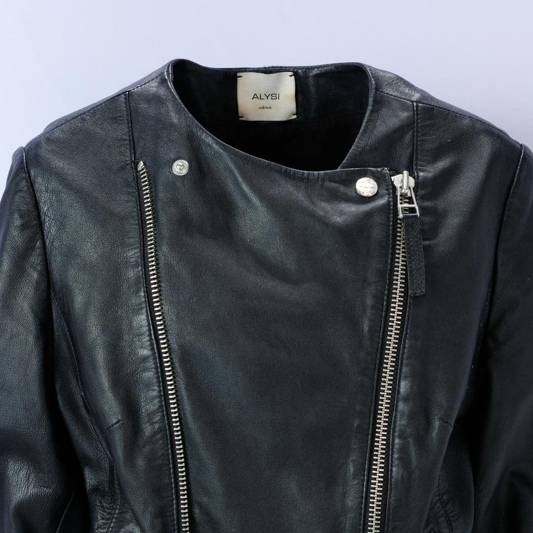✨良品✨ALYSI アリジ 上質 ラムレザー ライダース ダブル アウター 黒