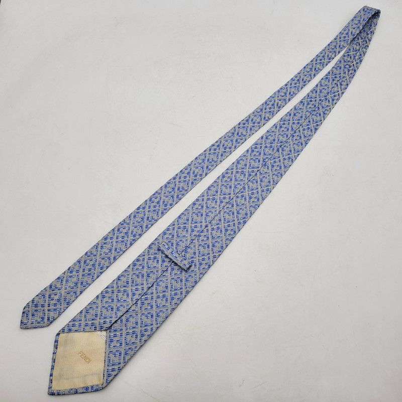 中古品】FENDI フェンディ SILK TIE シルク ネクタイ ズッカ柄 【183
