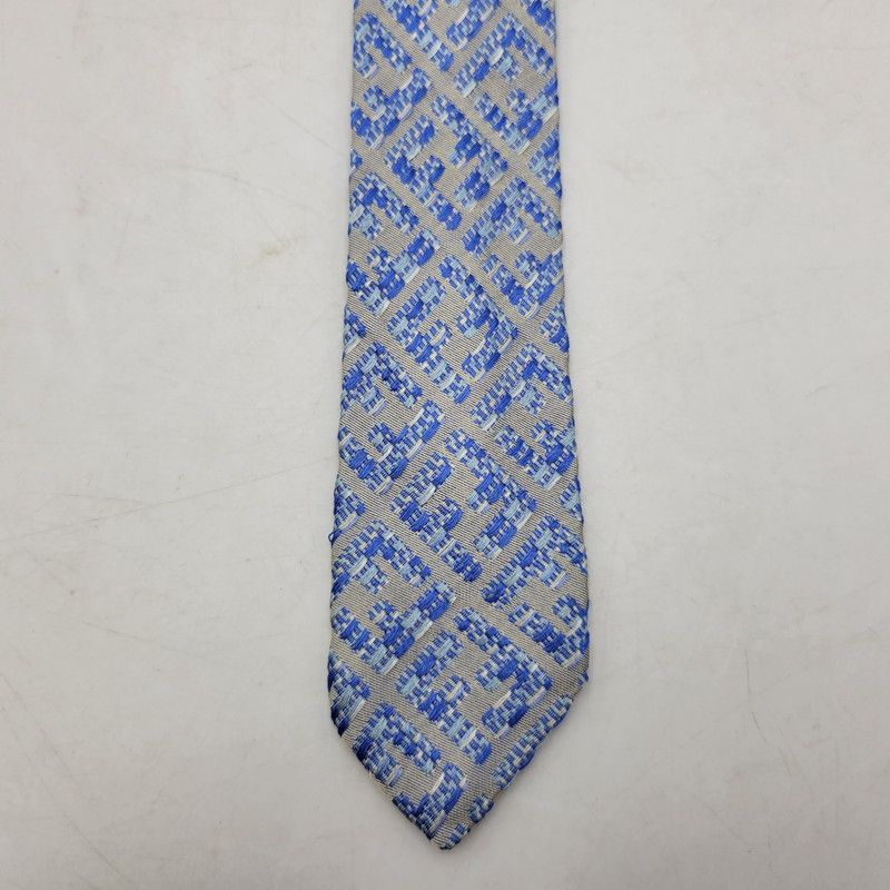 中古品】FENDI フェンディ SILK TIE シルク ネクタイ ズッカ柄 【183