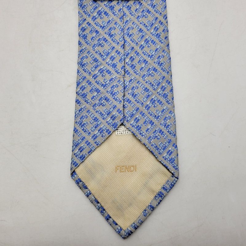 中古品】FENDI フェンディ SILK TIE シルク ネクタイ ズッカ柄 【183