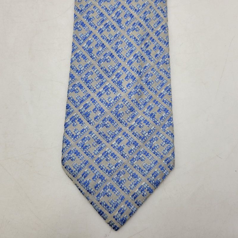 中古品】FENDI フェンディ SILK TIE シルク ネクタイ ズッカ柄 【183