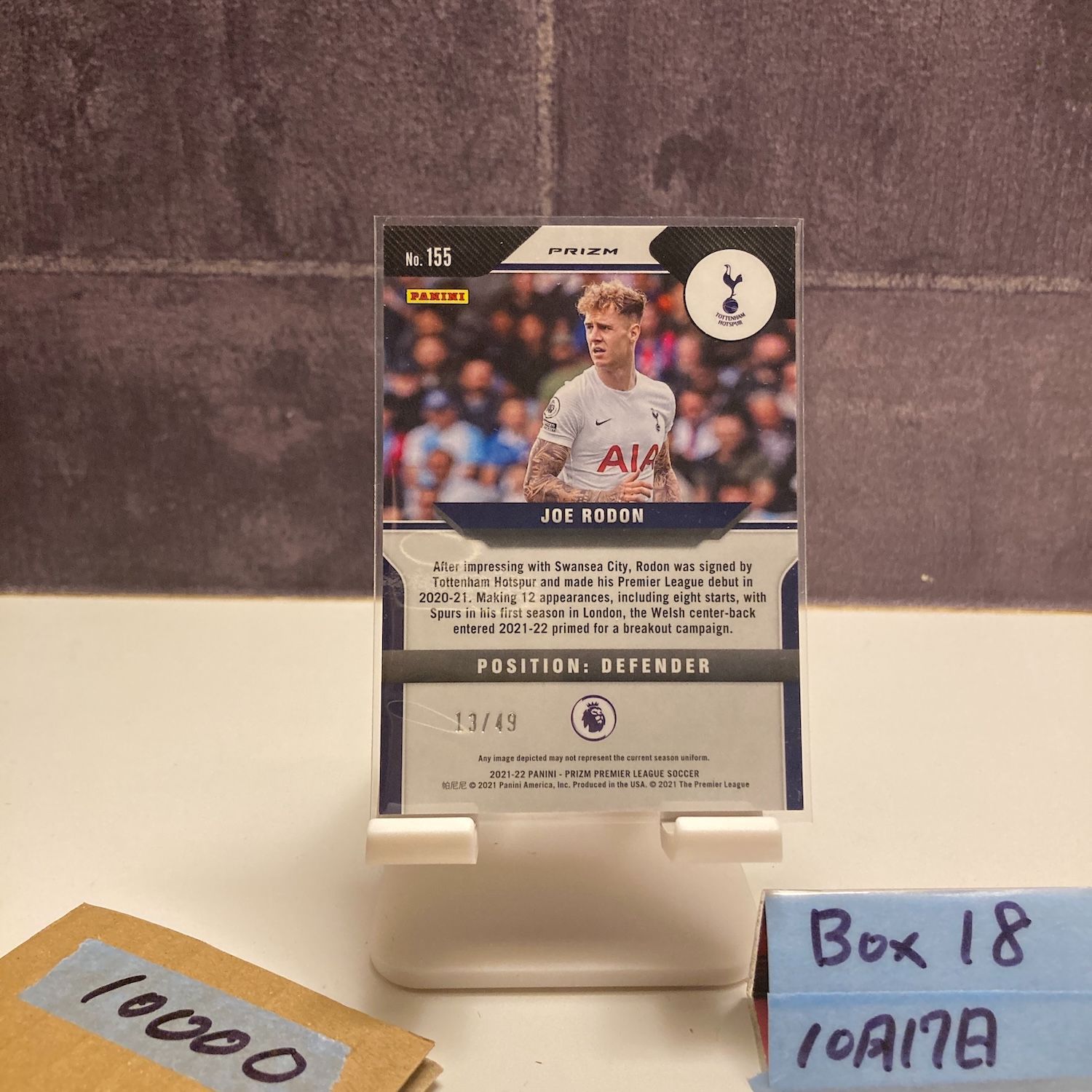 1999 Panini Prizm Premier League Joe Rodon 13 49 Tottenham Hotspur RC ルーキー Rookie カード