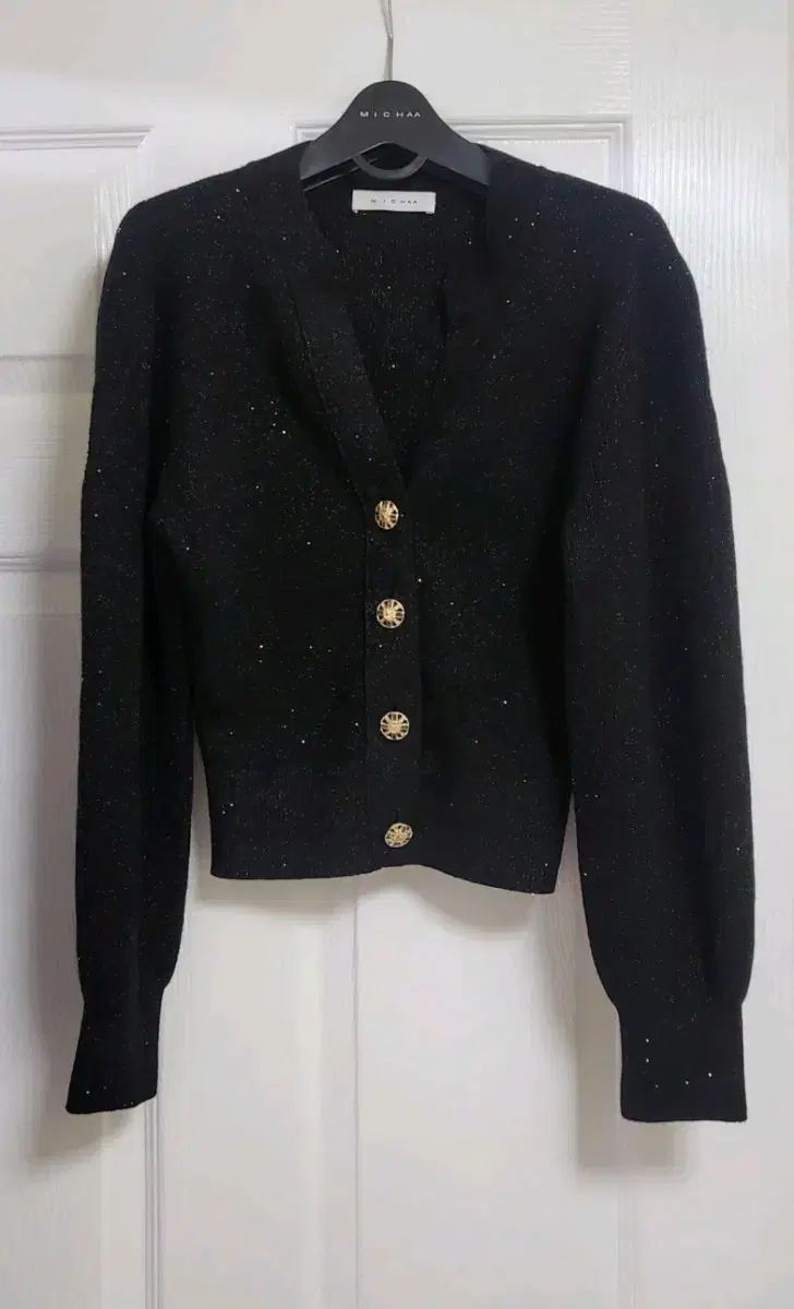 ミシャ ゴールド ボタン ブラック カーディガン