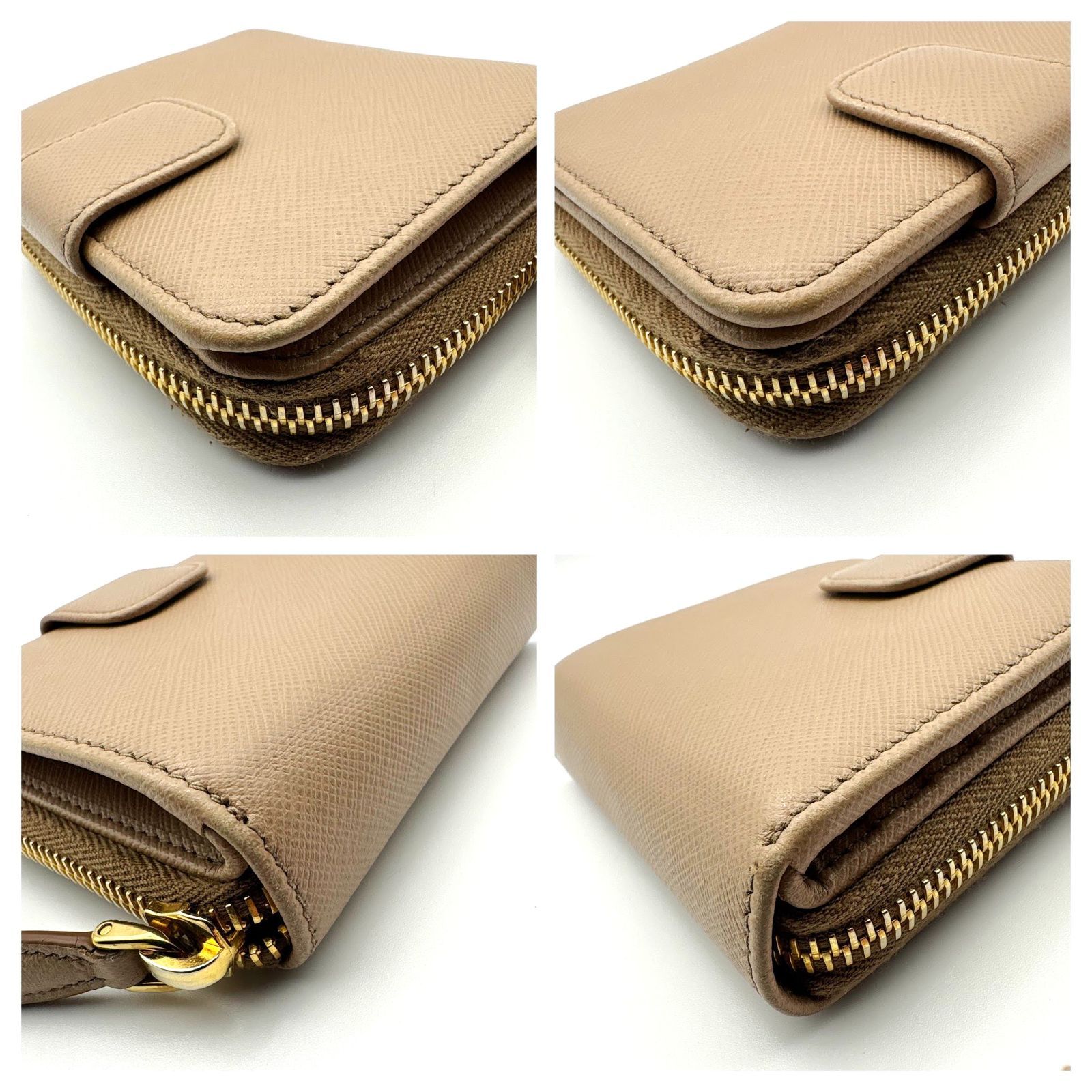 箱付／美品 】PRADA プラダ サフィアーノ 二つ折り財布 コンパクト