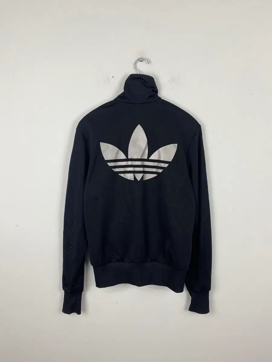 アディダス ファイヤーバード 黒 濃灰 バックロゴ トラックジャケット ジャージ L 481