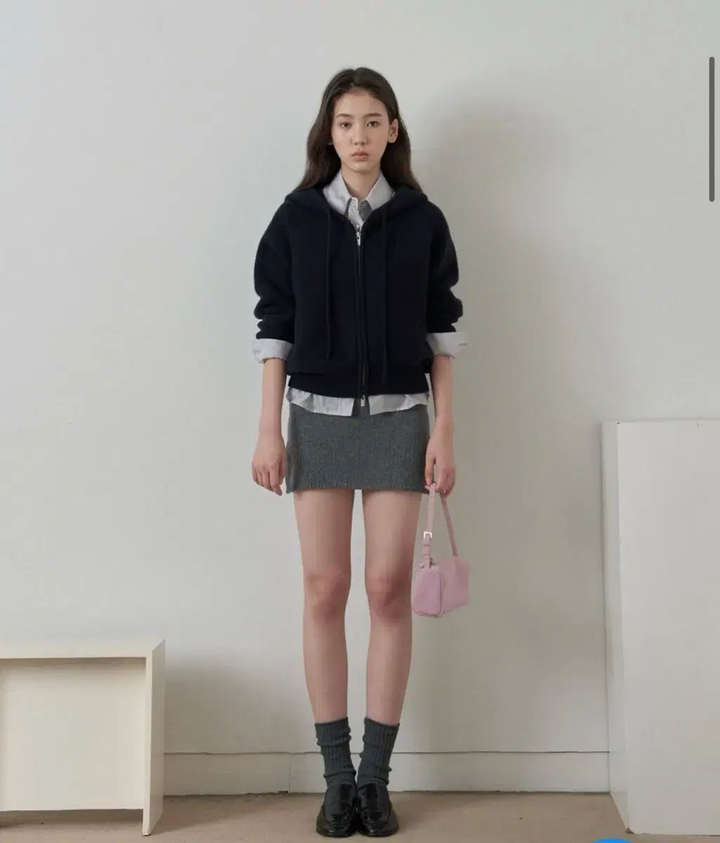 르베인 メリノ ウール ミニスカート グレー M