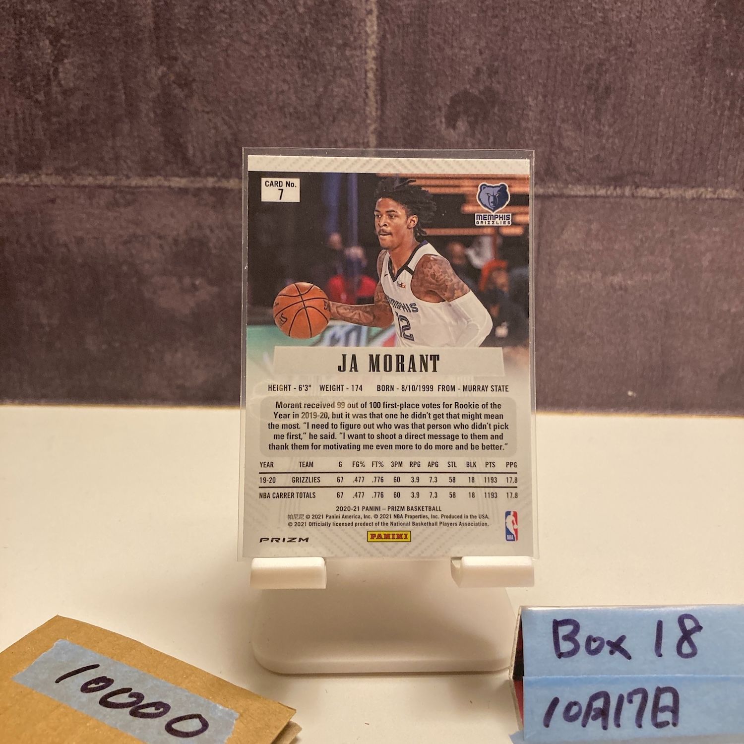 2020-21 Panini Prizm Ja Morant Memphis Grizzlies カード