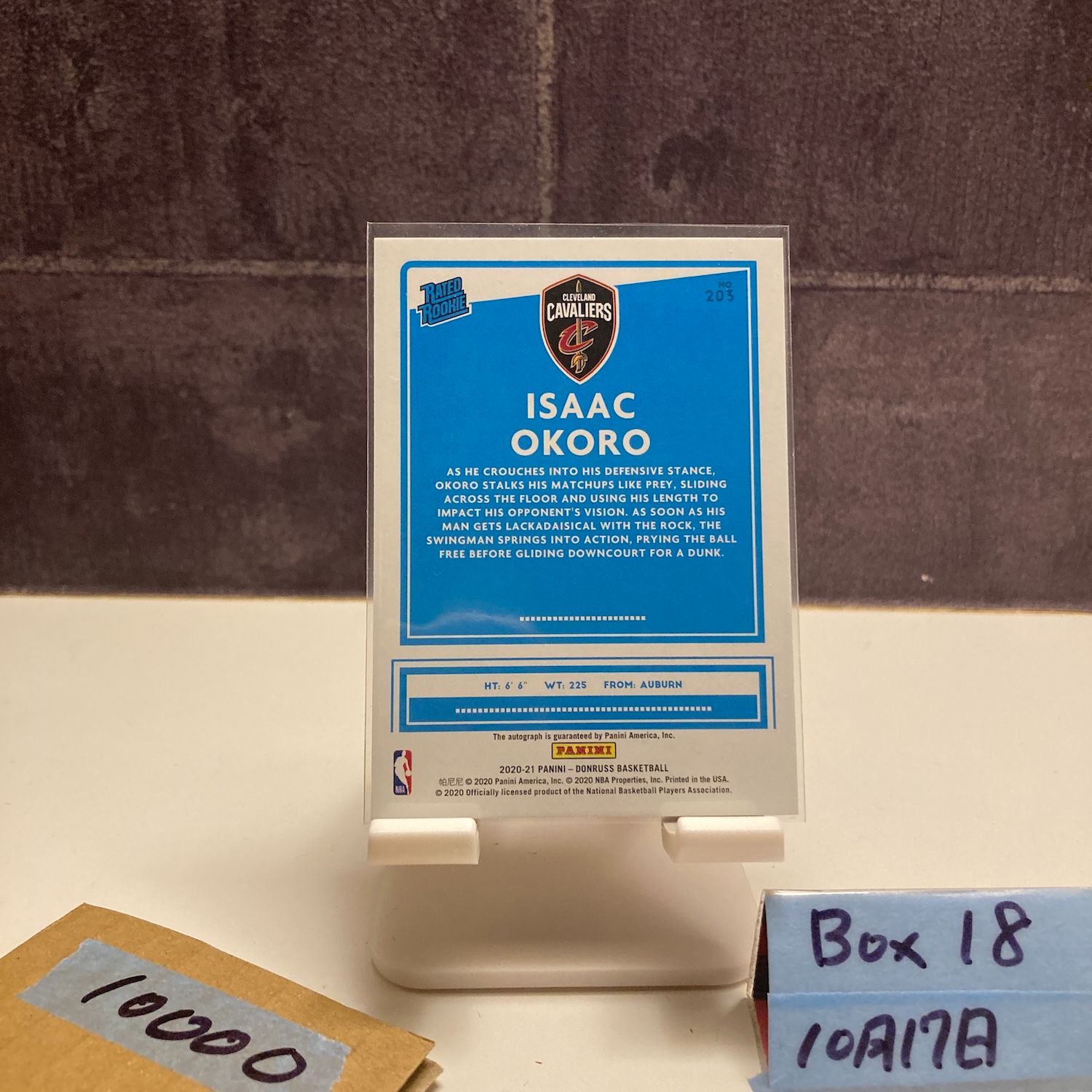 2020-21 Panini Donruss Isaac Okoro 41 49 直筆サインカード Cleveland Cavaliers Rated Rookie Red Parallel カード