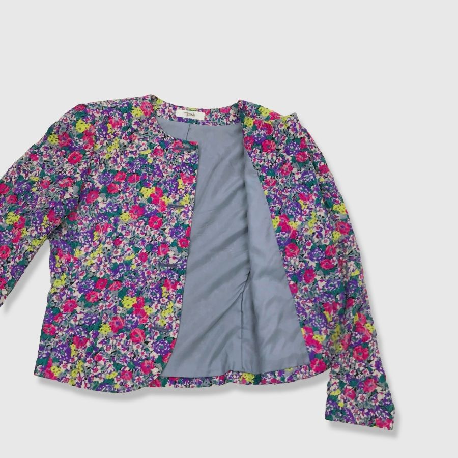 MADAM JOCONDE マダム ジョコンダ 花柄 ノーカラー 総柄 ジャケット