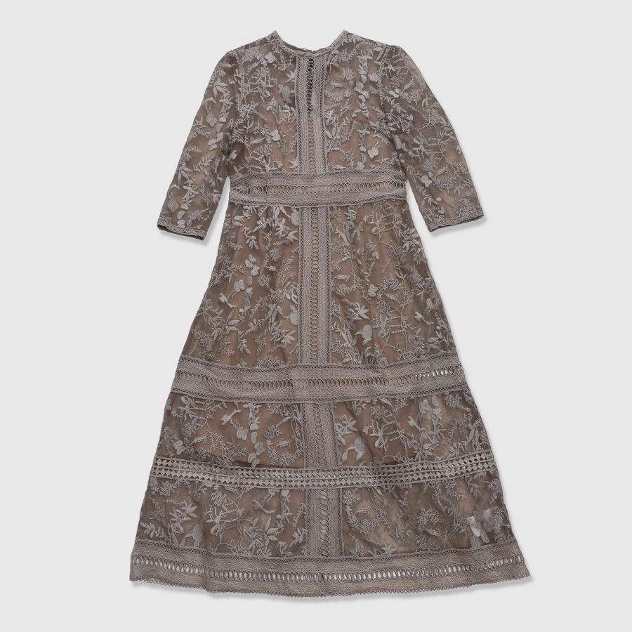 FRAY ID フレイアイディー ワンピース レース 刺繍 シースルー チュール ロング