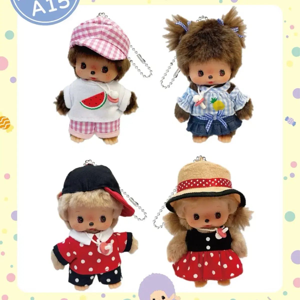 モンチッチ ぬいぐるみ キーホルダー フルーツ 2種