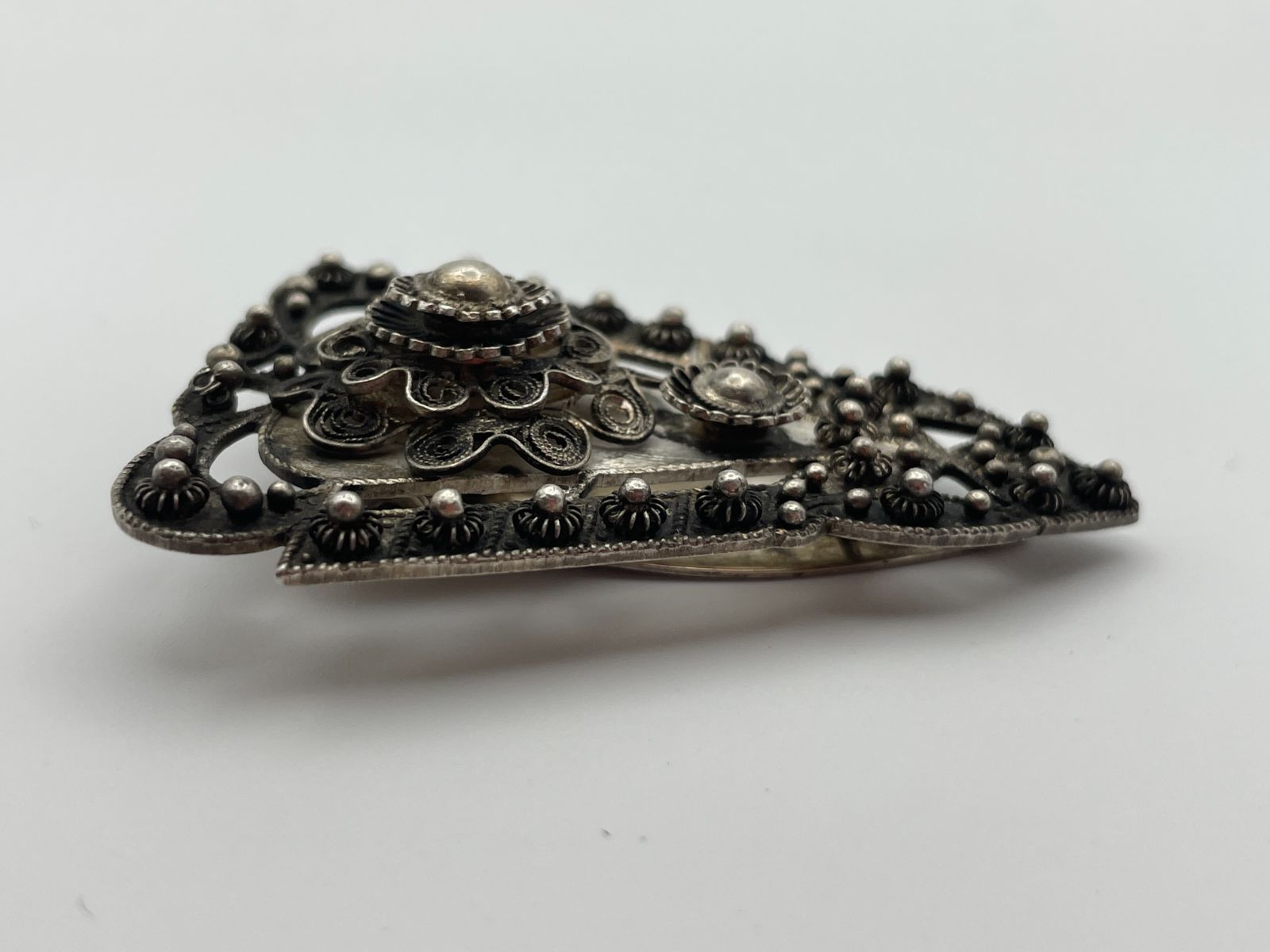  THAI NAKON ヴィンテージ ヘアクリップ 銀製 タイ製 フィリグリー 12 c 80 ヘアバンド カチューシャ ヘアアクセサリー