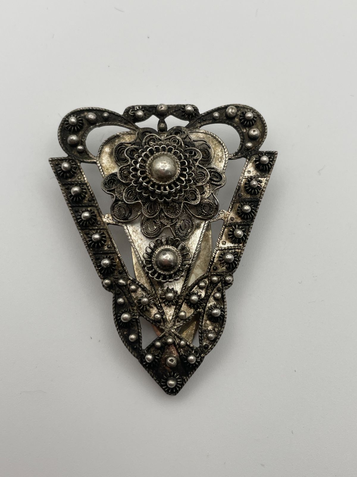 THAI NAKON ヴィンテージ ヘアクリップ 銀製 タイ製 フィリグリー 12 c 80