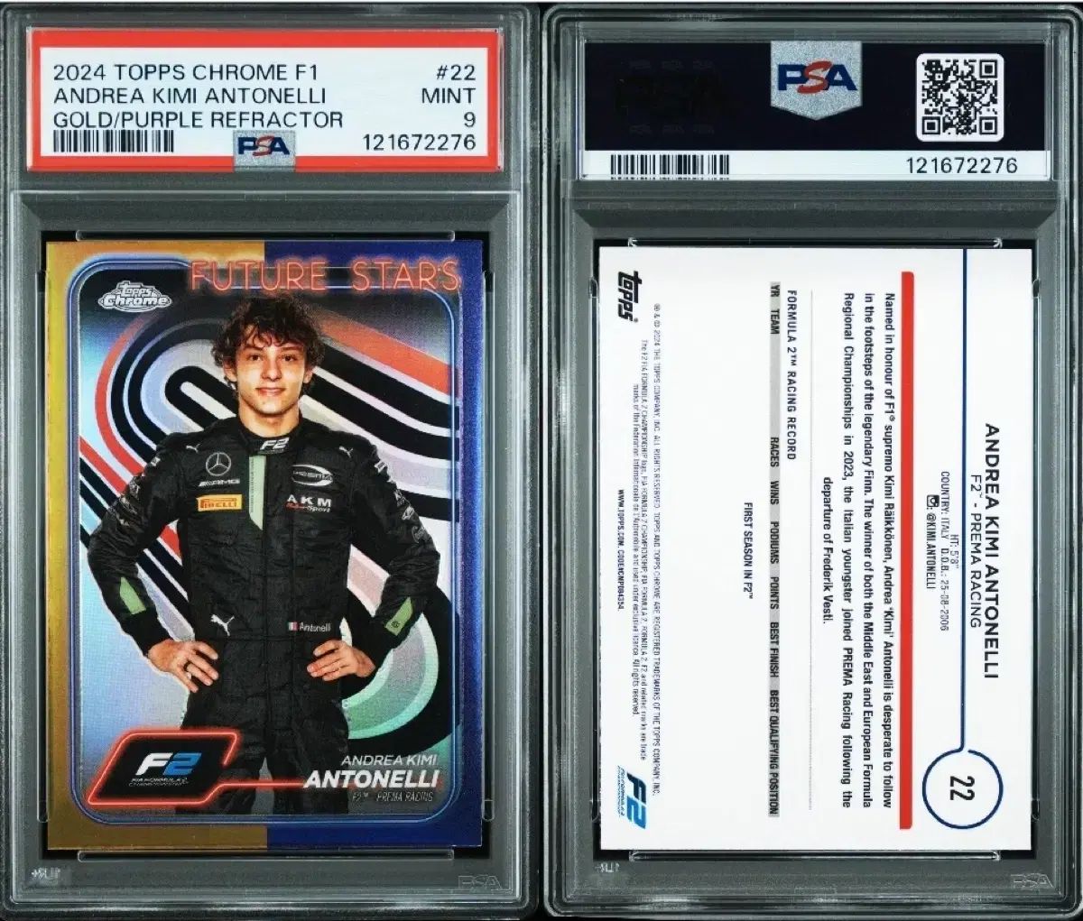 2024 トップス クロム f1 キミ・アントネッリ ゴールドパープル psa9 